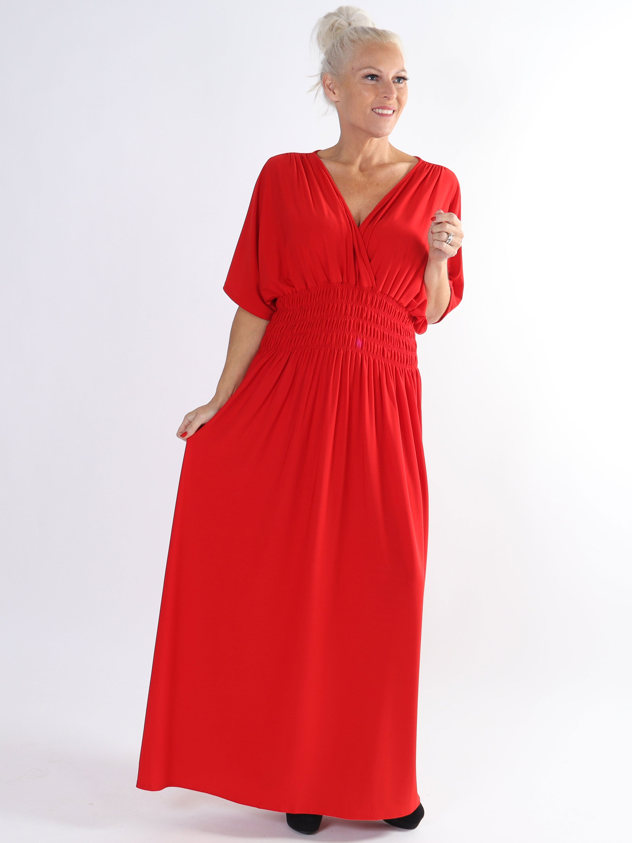Pams Plain - Elastisk plus size kjole med smock